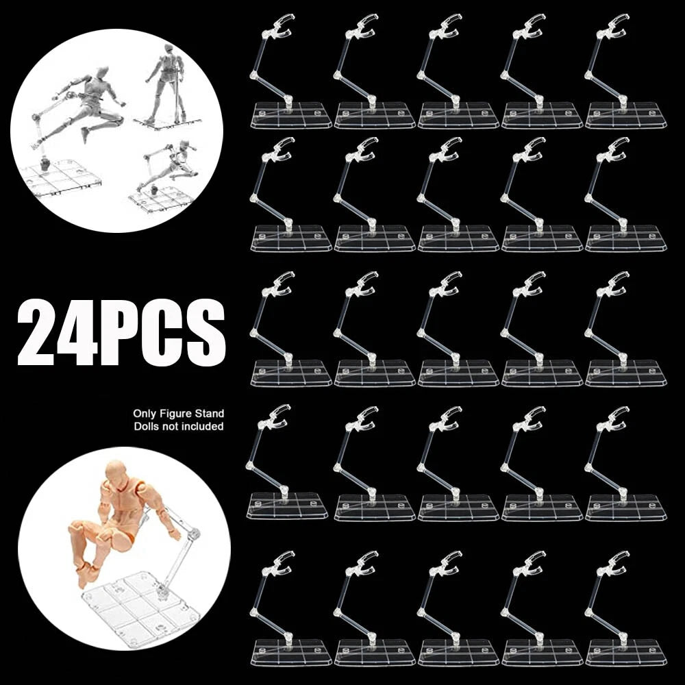 24Pc Adjustable Action Figure Display Holder Base Support Stand