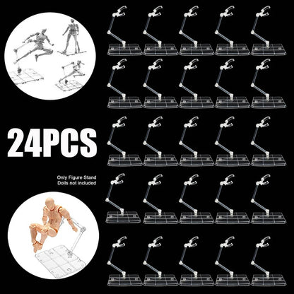 24Pc Adjustable Action Figure Display Holder Base Support Stand