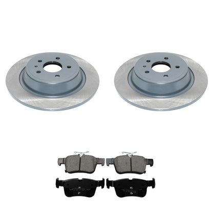 Set of 4 DuraGo Rear Rotors & Akebono ProACT Ceramic Pads for MKZ, Escape