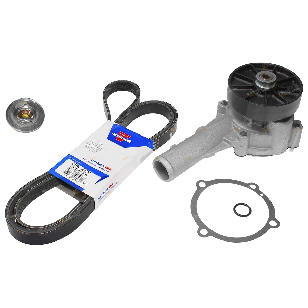 Water Pump Thermostat & Belt Kit for Ford Territory SX SY SZ 4.0L (2004-2014)