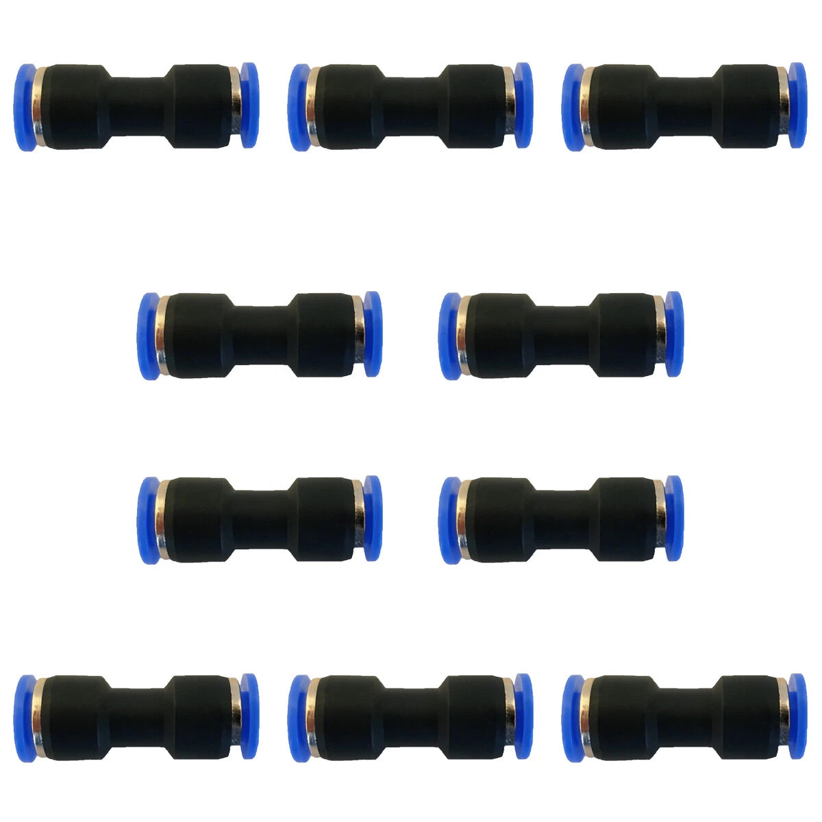 40X 1/4" OD Tube Straight Union Push To Connect Air Fitting for Pneumatic Systems