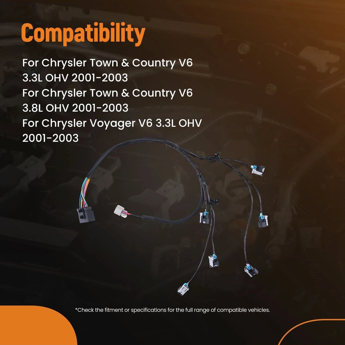 Fuel Injector Wiring Harness 4868408AC for Chrysler Town & Country (2001–2003)