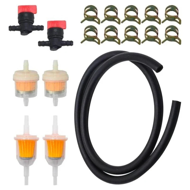 Carburetor Components Set for - Fuel Line, 4 Filters, Shutoff Valves