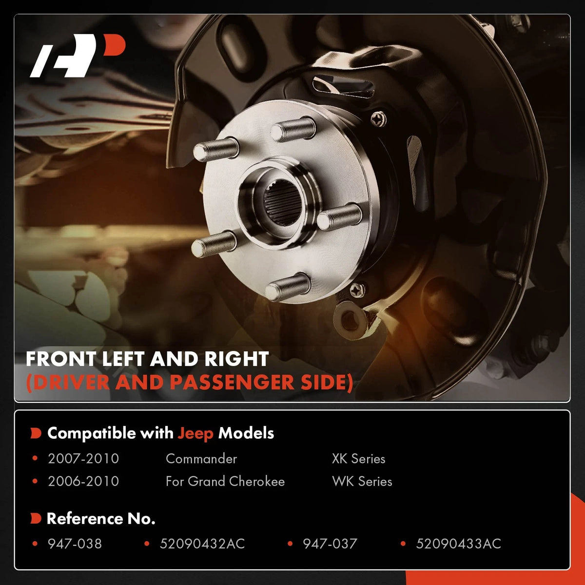 2X Front Brake Dust Shield for Jeep Grand Cherokee WK Commander XK (947-037, 947-038)