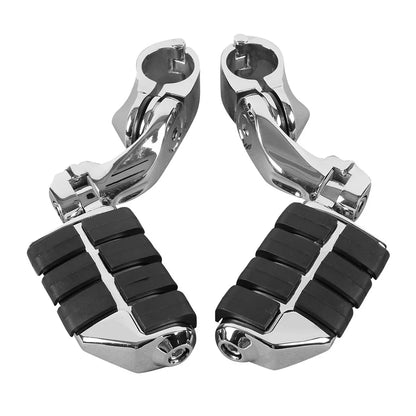 1.25" Chrome Adjustable Highway Short Mount Foot Pegs for Harley Touring