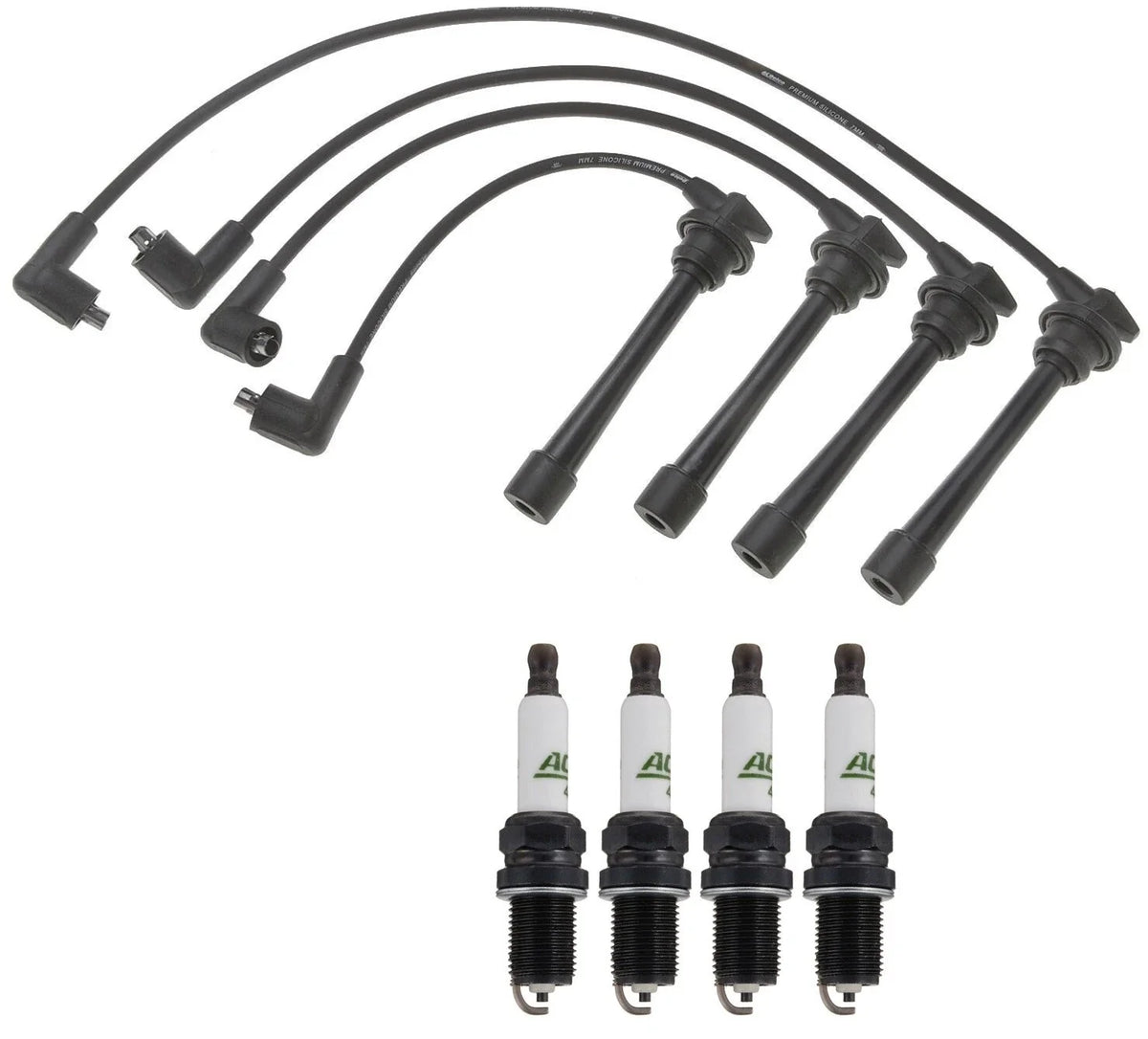 Ignition Wire Set & 4 ACDelco Spark Plugs for Tucson Spectra