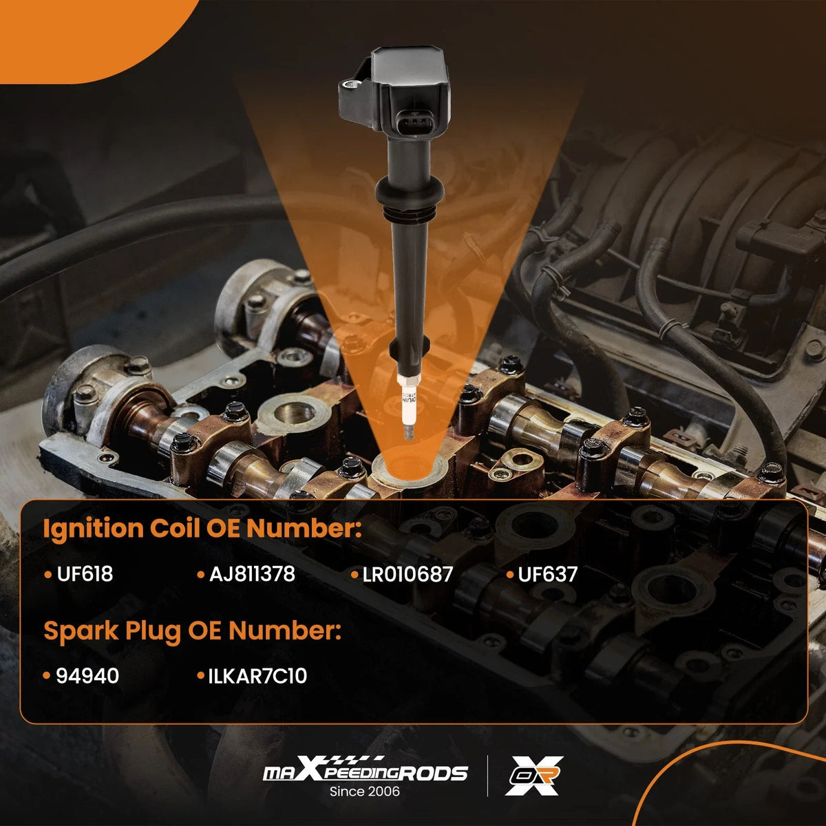 Set of 8 Ignition Coils & Spark Plugs for Jaguar XF XJ XK XKR