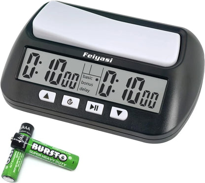 Chess Clock Timer with Basic, Reward, Delay Features – Battery Included