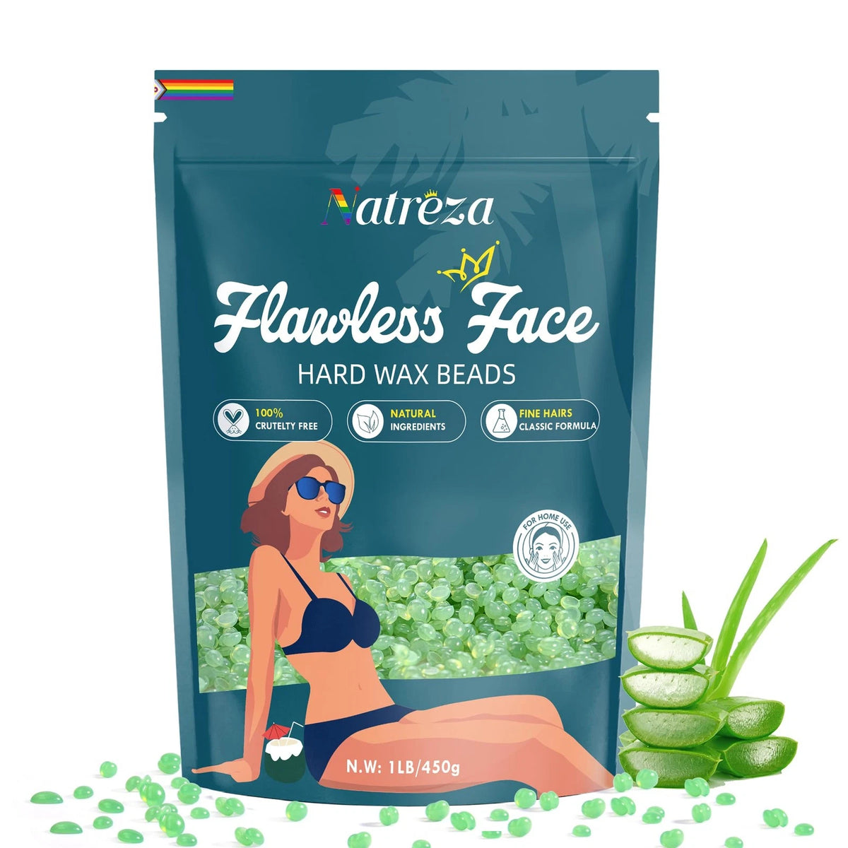 Hard Wax Beads for Hair Removal (1lb, Green)