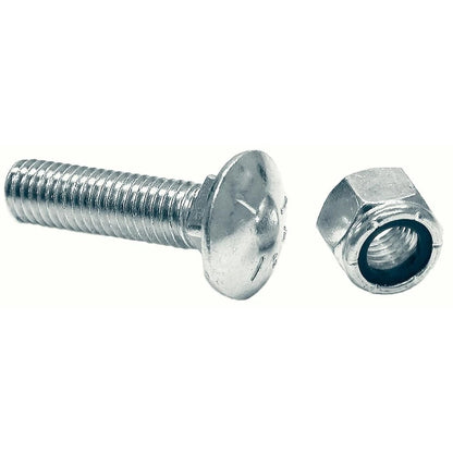 Set of 12 Carriage Bolt and Locknut 5/8 x 2-1/2 Inch Cutting Edge