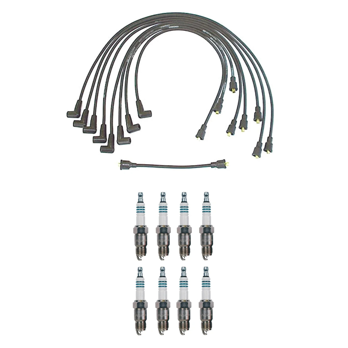 Denso 7mm Wire Set & 8 Iridium Power Spark Plugs Kit for Chevy GMC 5.7L V8 (0.044)