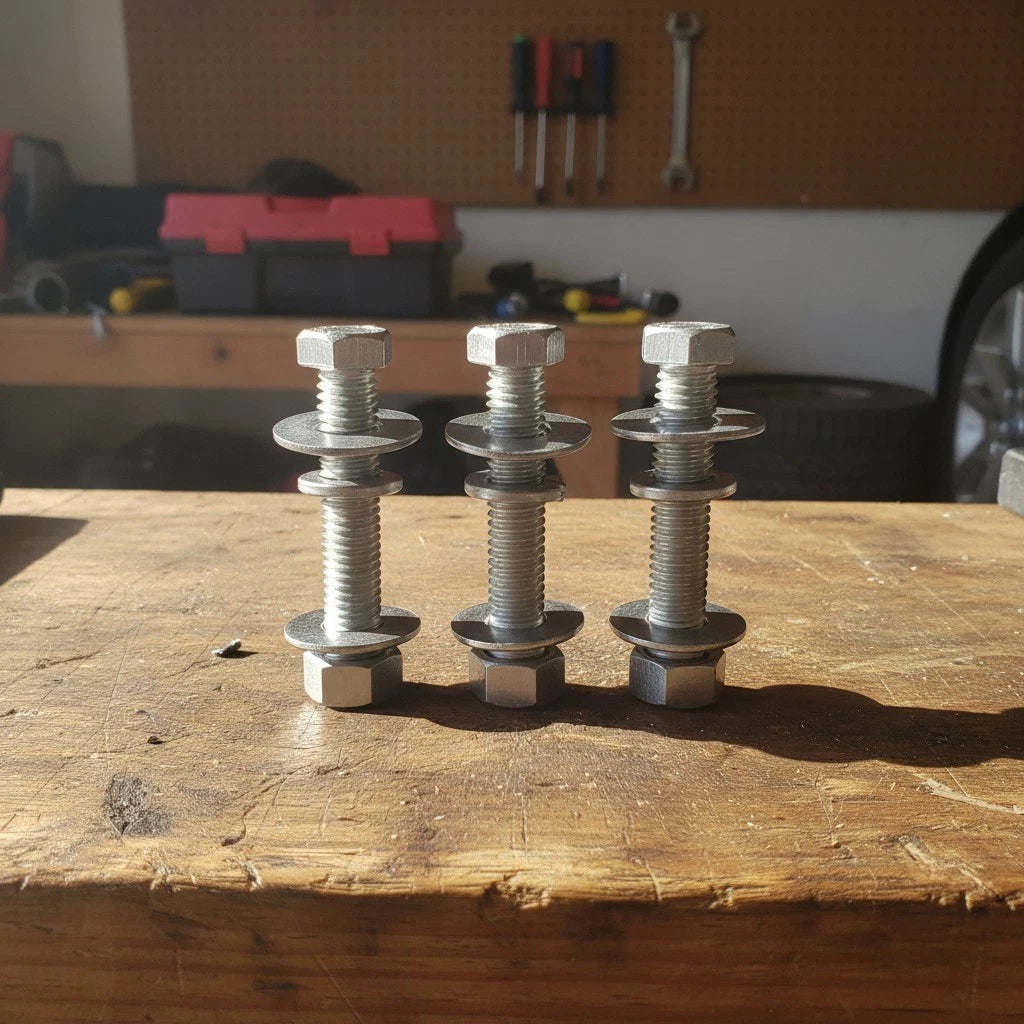 Set of 5 Stainless Steel 3/8" Hex Head Bolts - Fully Threaded Grade 8