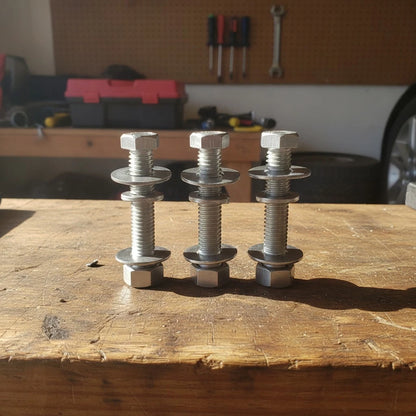 Set of 5 Stainless Steel 3/8" Hex Head Bolts - Fully Threaded Grade 8