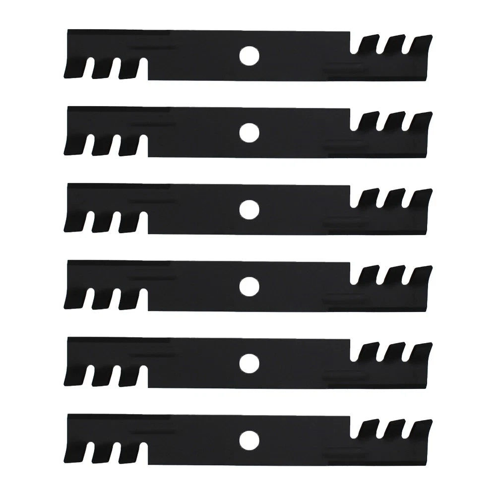 Set of 6 Toothed Mulching Mower Blades for Exmark (18" X 15/16")