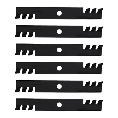 Set of 6 Toothed Mulching Mower Blades for Exmark (18" X 15/16")