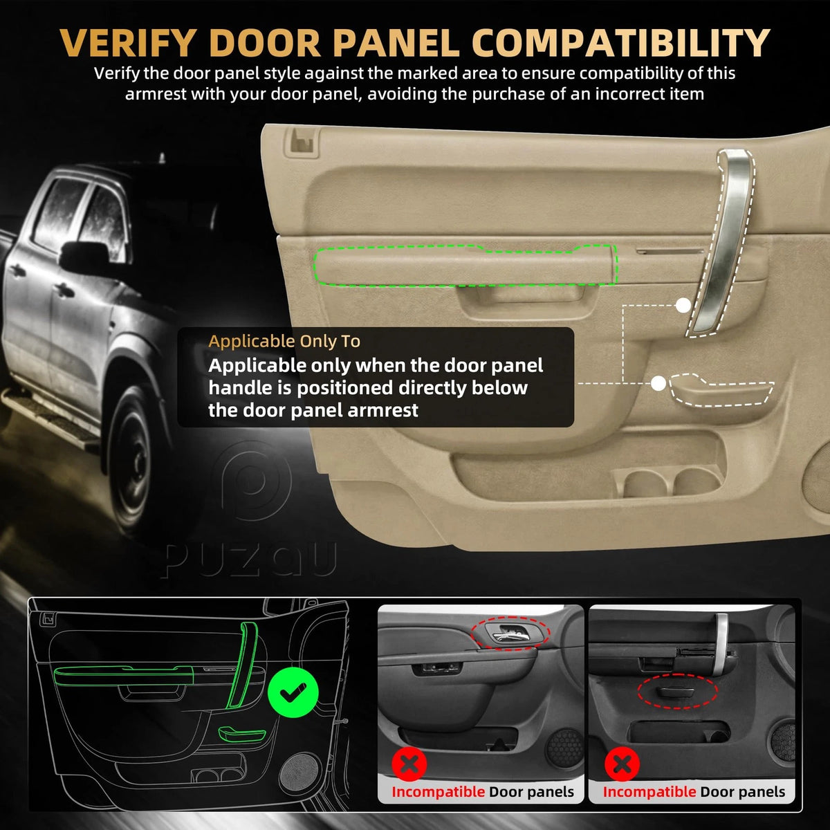 Front Left Armrest Repair Kit for Chevy Silverado & GMC Sierra (2010–2014)
