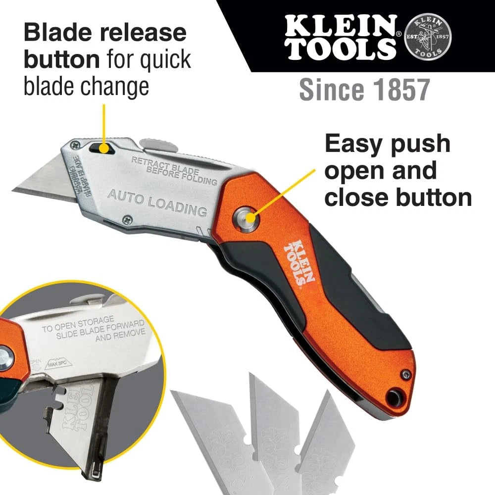 Utility Knife for Klein Tools (Auto-Loading, Heavy Duty, Orange/Black)