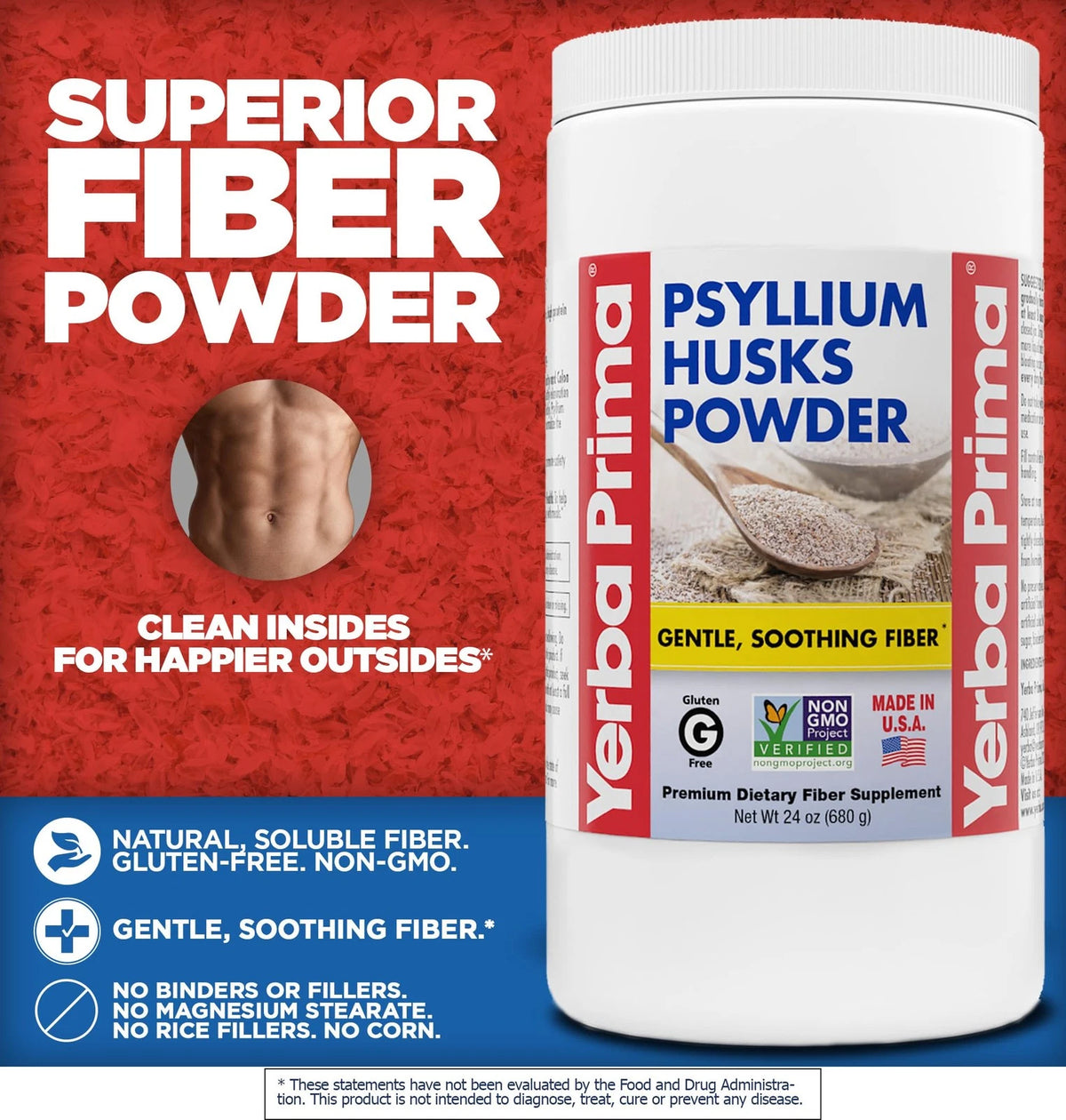 Psyllium Husk Powder for Health Supplements (24 oz)