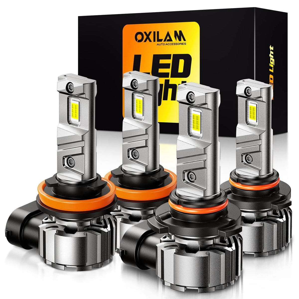 Pack of 4 9005 H11 LED Light Bulbs Combo 80000LM 6500K Long Lifespan