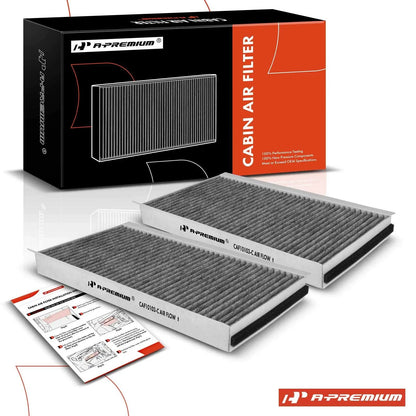 2X Activated Carbon Cabin Air Filter for BMW 528i xDrive 535i GT (2011–2016)