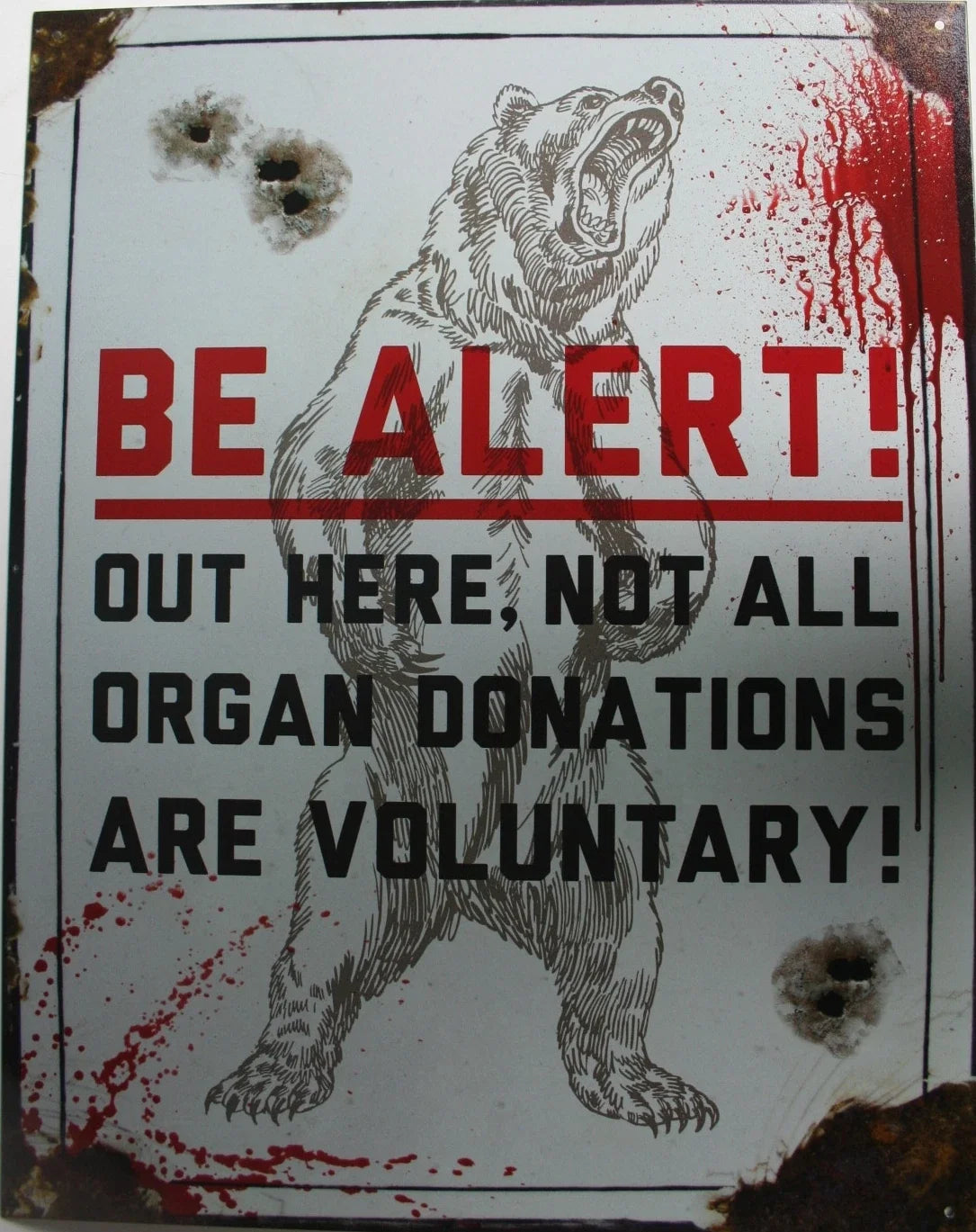 Vintage Replica Tin Metal Sign Be Alert Organ Donor Caution 2172