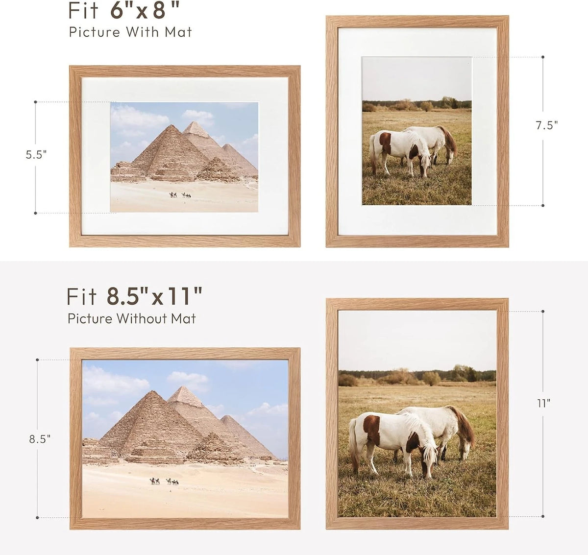 8.5x11 Picture Frame for Solid Oak Wood (No Part Numbers)