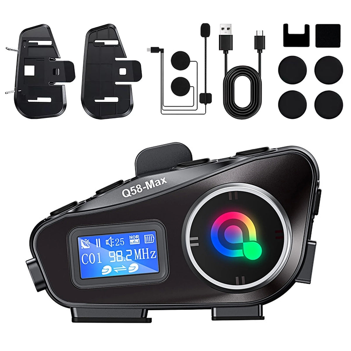 Bluetooth Helmet Intercom Headset for Motorcycle (Waterproof, FM Radio)