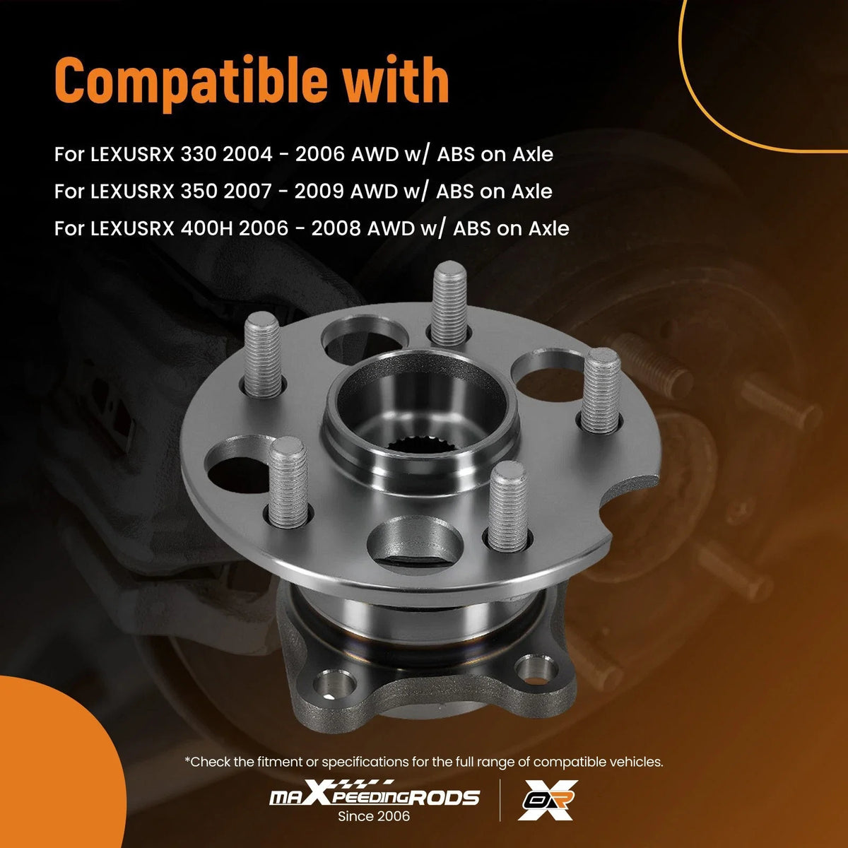 5 Lug Wheel Bearing Hub Kit for Toyota Highlander (2004–2013) 770-0349 AWD