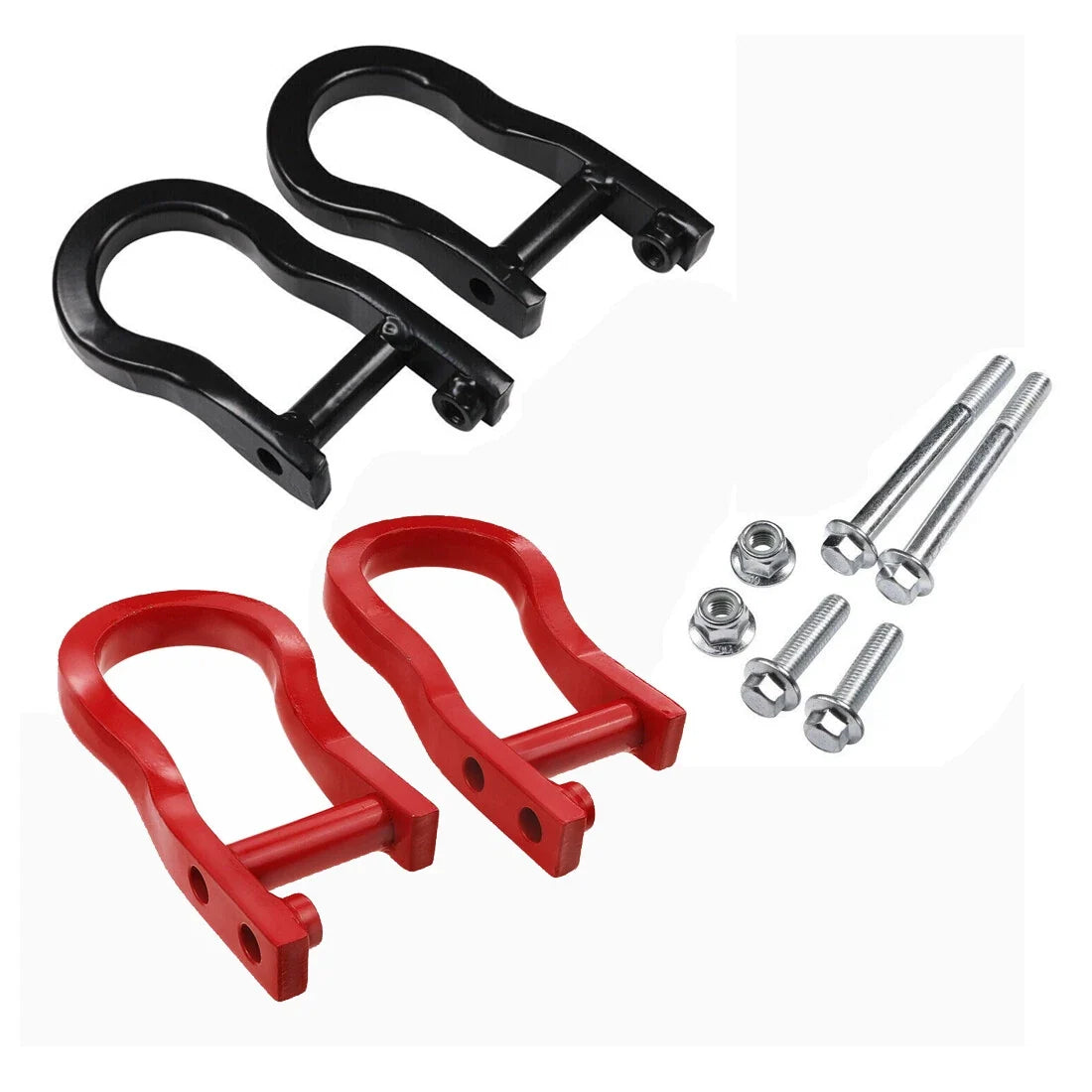 Pair of Red/Black Tow Hooks for Chevy Silverado GMC Sierra 1500 (2007–2019) 84192871