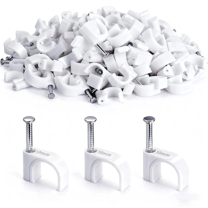 100PCS 10mm Cable Staples Clips for Wire Management