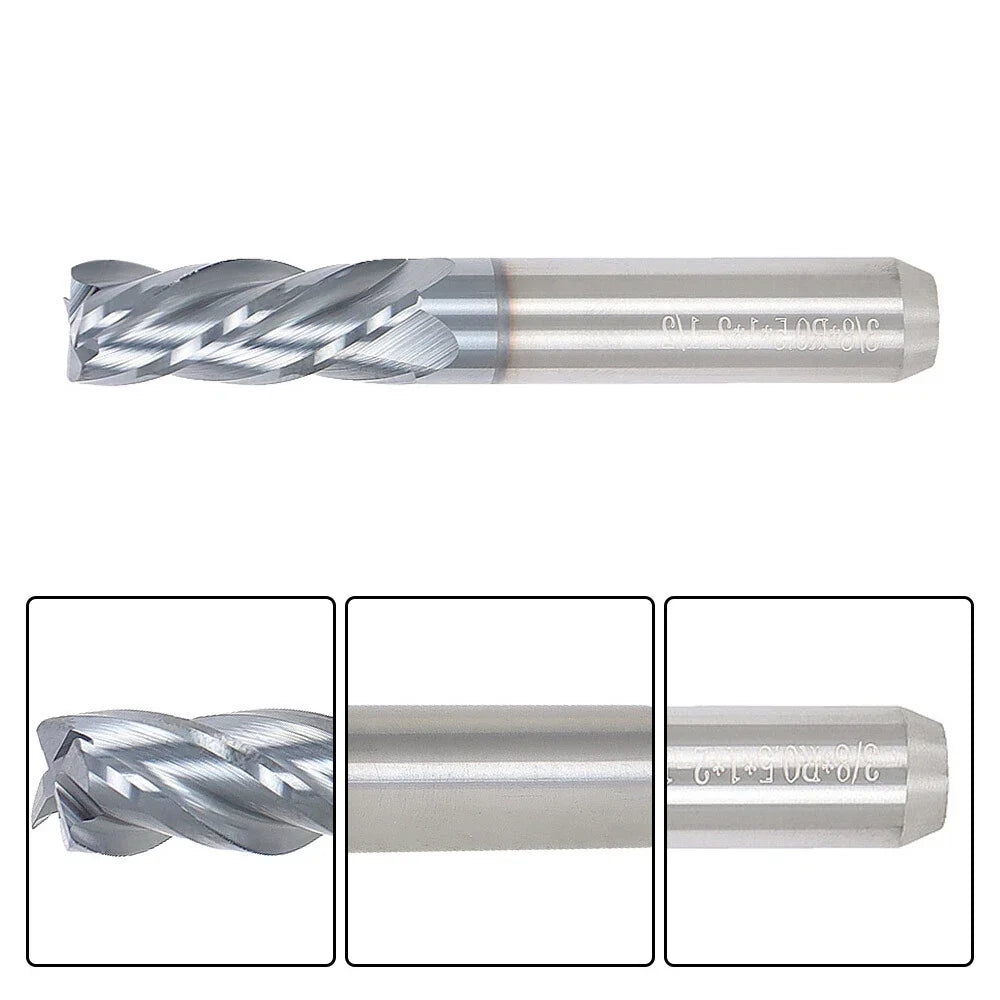 Carbide End Mill Cutter 3/8" Diameter for Milling Machines