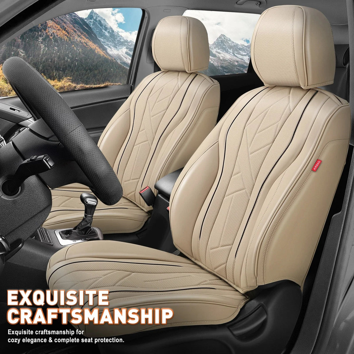 1st Front Row Bucket Seat Cover for Universal Fit - Beige