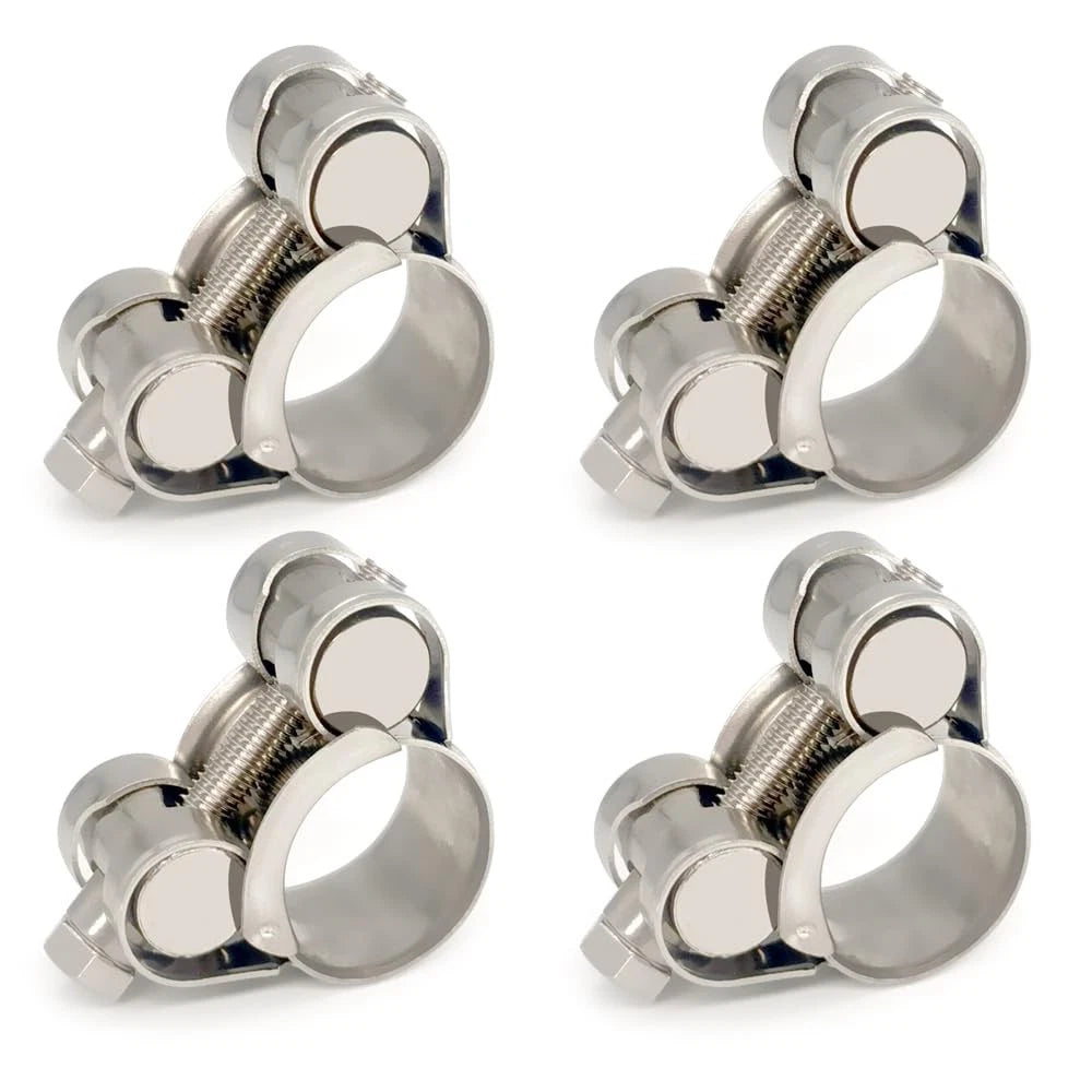 Set of 4 T-Bolt Hose Clamps for Universal Applications (17-19mm)