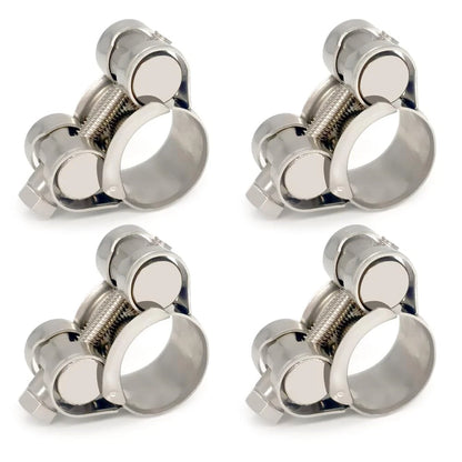 Set of 4 T-Bolt Hose Clamps for Universal Applications (17-19mm)