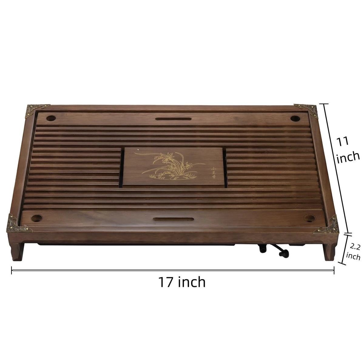 Wooden Tea Tray for Chinese Kung Fu (17 Inch)