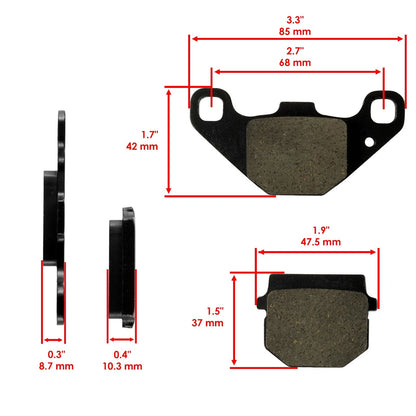 Set of 2 Rear Brake Pads for Suzuki RM80 Mini 80 (1996–2001) HU7446MP264LR