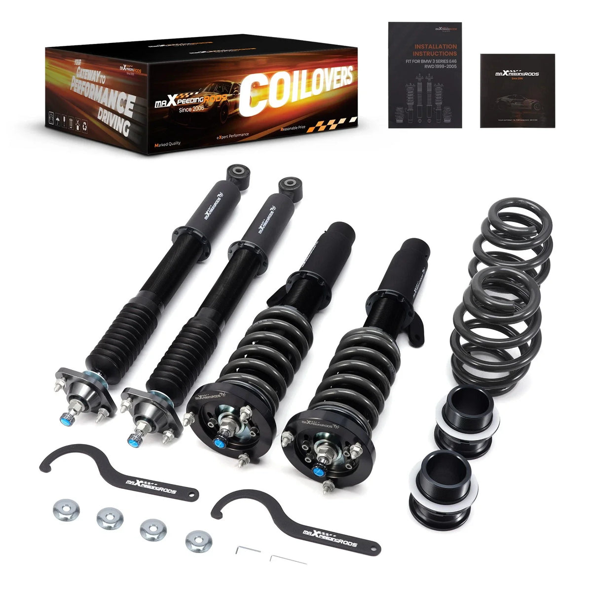 Set of 4 Lowering Coilovers for BMW E46 Coupe RWD (2000–2006)