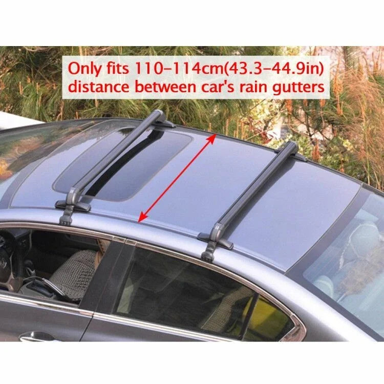 Roof Rail Luggage Rack for Car (110cm, Aluminum, Black, w/ Lock & Key)