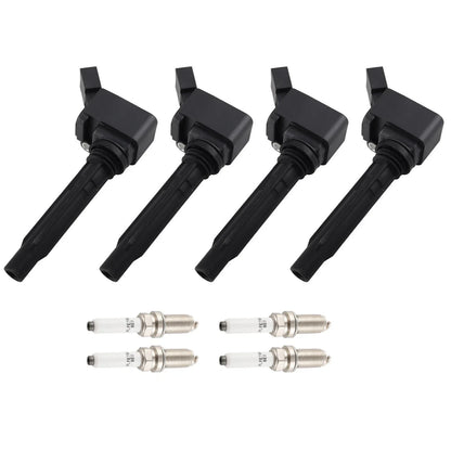 Set of 4 Ignition Coils + Spark Plugs for Audi A3 Q5 TT Volkswagen Beetle Golf