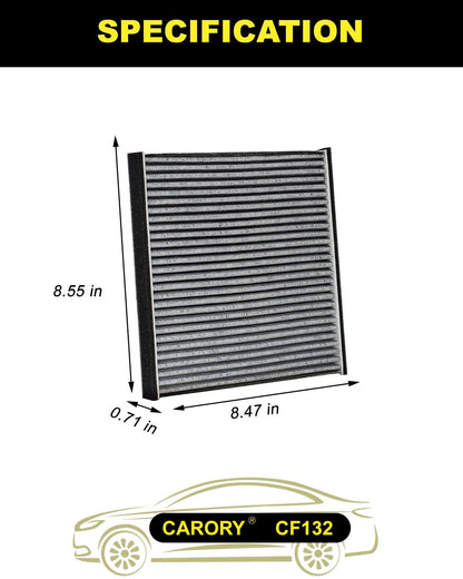 Cabin Air Filter for Toyota Camry 8.5" x 8.6" x 0.7"