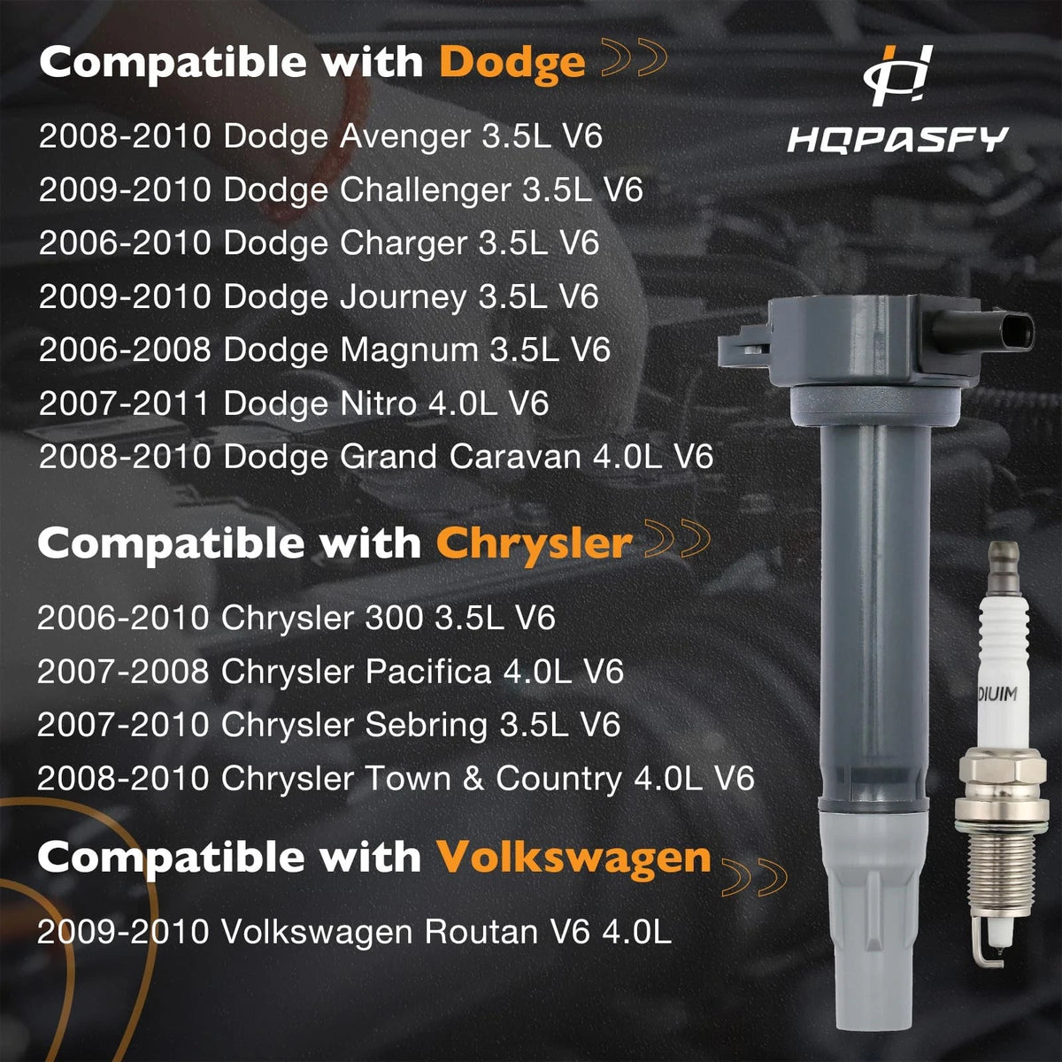 Set of 4 Ignition Coil Packs & Iridium Spark Plugs for Dodge