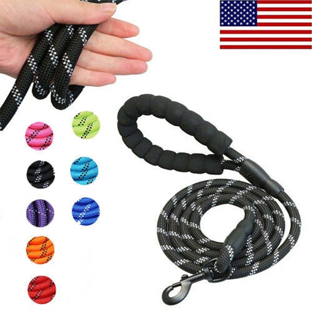 10FT Heavy Duty Reflective Nylon Dog Leash for Large Pets