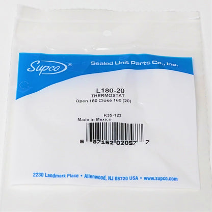 Heater Limit Thermostat for Supco L180-20 (Open On Rise)