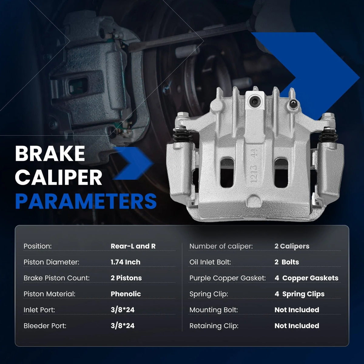 Rear Brake Calipers for Ford F-250 F-350 Excursion (2003–2004)