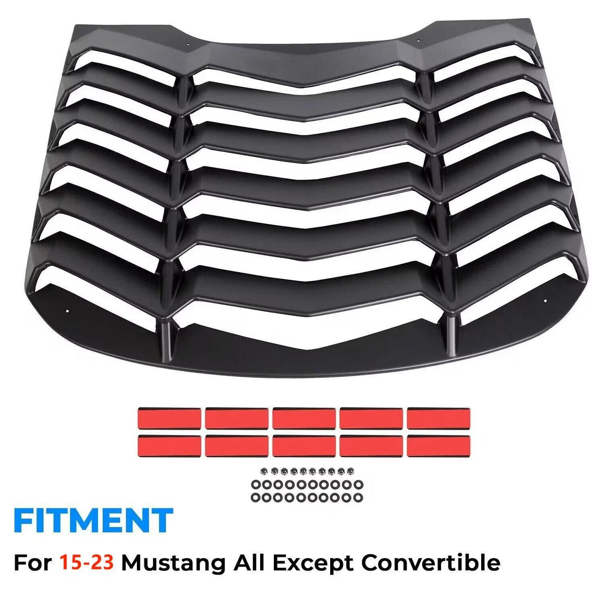 Rear Window Louver Cover Sun Shade for Ford Mustang (2015–2023) - ABS