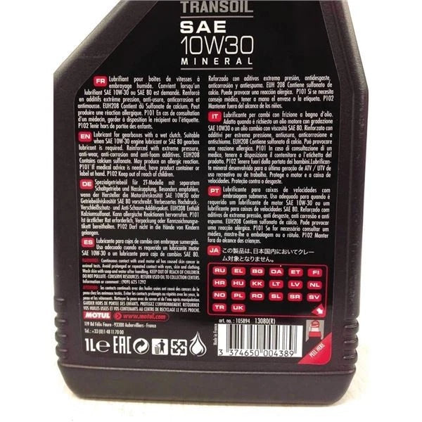 Motul Transoil 10W-30 Gearbox Oil 1L for (105894)