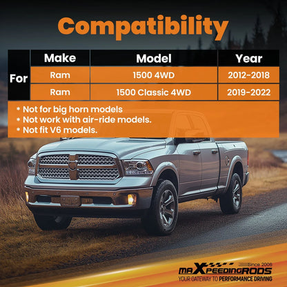 2" Lifted Struts for Dodge Ram 1500 4WD (2012–2018, Classic 2019–2022)