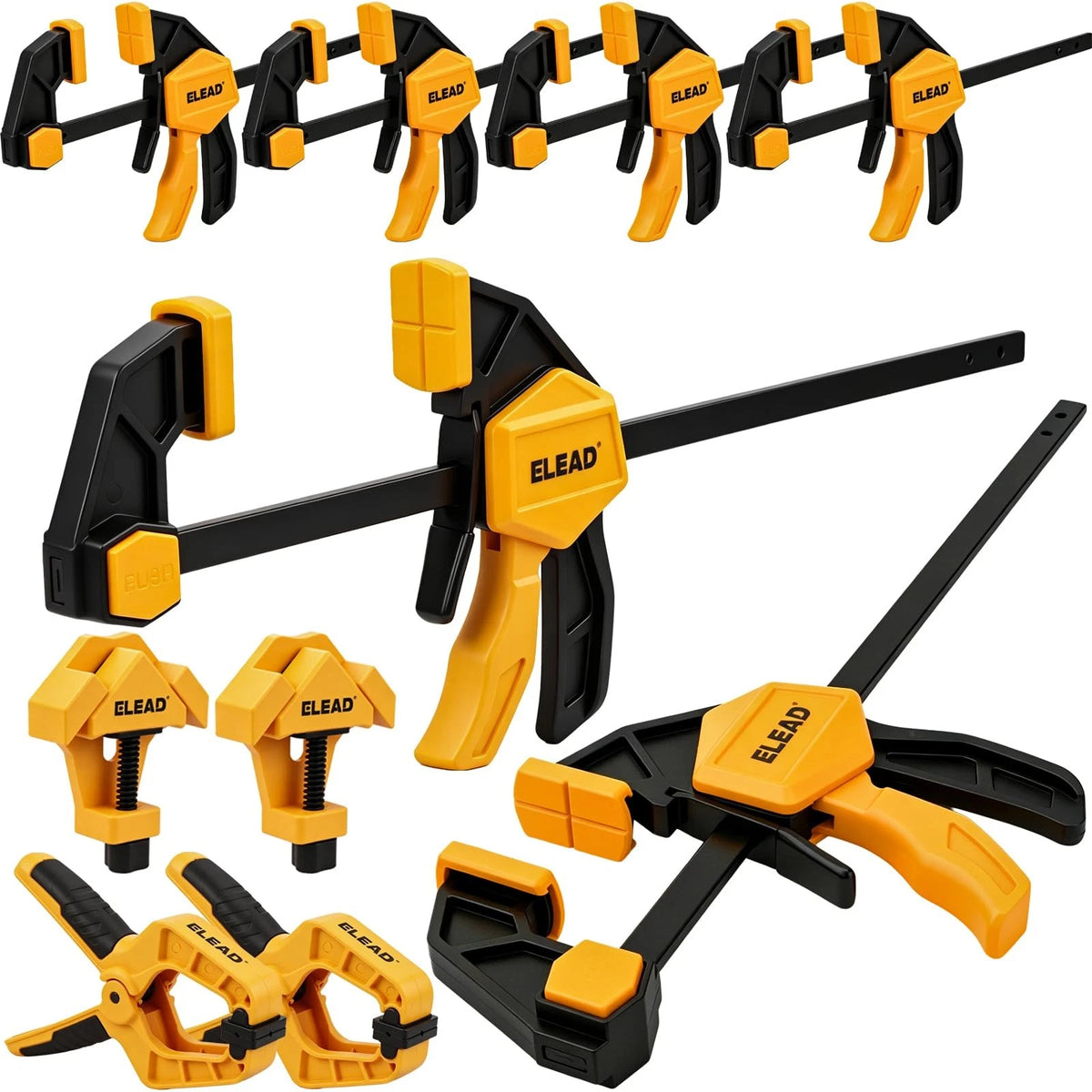 10-Piece Bar Clamps Set for Woodworking (6-inch & 12-inch)