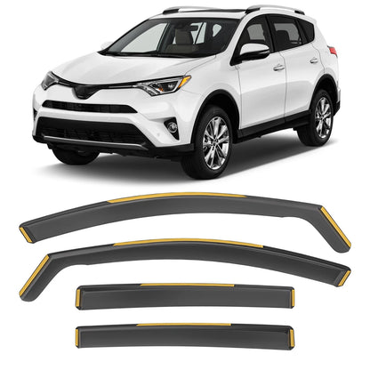 Set of 4 InChannel Rain Guards for Toyota RAV4 (2013–2018)