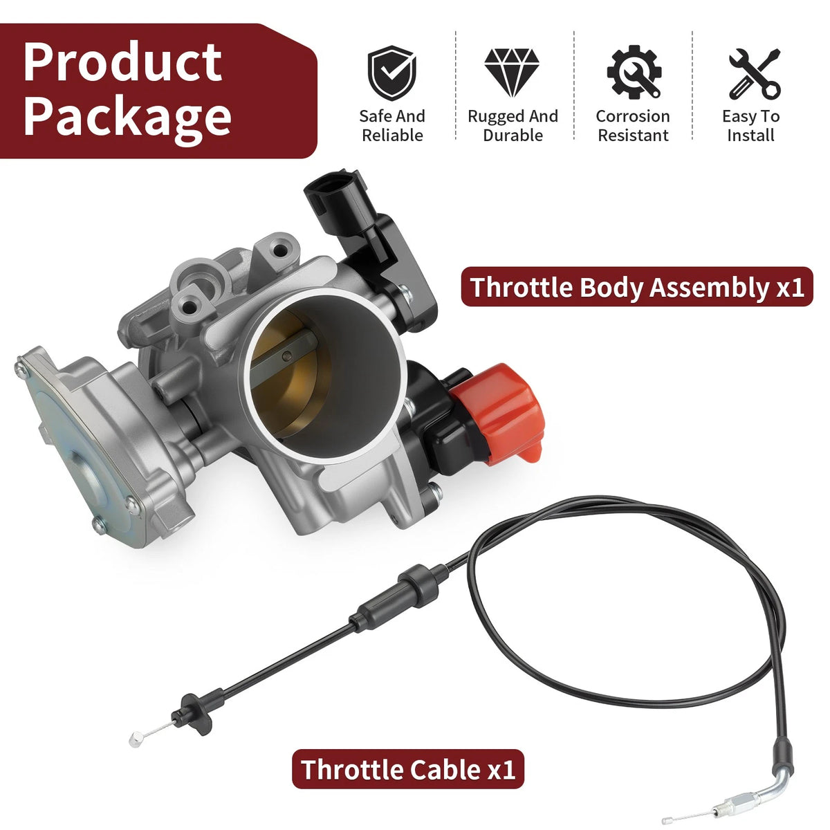 Throttle Body Assembly with Cable for Polaris Sportsman 550 (2011) - 7081576, 7081442, 3131704